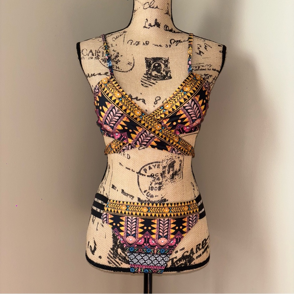 Colorful Patterned Bikini Set